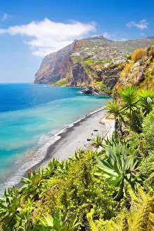 View at Cabo Girao (580 m highest) cliff - Camara de Lobos, Madeira Island, Portugal