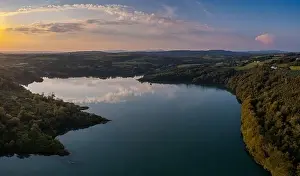 Castletownshend Prints: View of Castlehaven Bay and Rineen Woods in West Cork in warm evening light