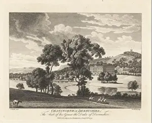 Derbyshire Prints: View of Chatsworth House, Derbyshire