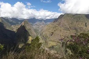 View of Cirque de Mafate in La Reunion, France