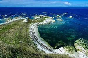 Vastness Prints: View from the cliff top over the Kaikoura Peninsula, South island, New Zealand