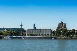 Touristical Prints: View of Cologne as seen from Deutz across the Rhine river