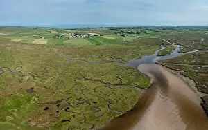 A view of the creeks and pools and rivers of the Carrowmore Lacken saltmarsh in northern County Mayo