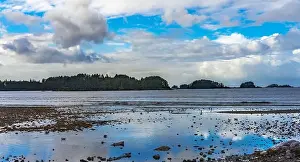Sitka Prints: View of Crescent Bay in Sitka, Alaska, with reflection of clouds on water