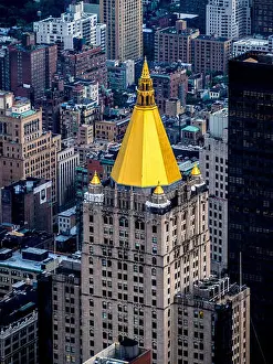 Gilded Prints: View from the Empire State Building showing New York Life building, New York city, USA