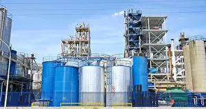 Silo Prints: View of a factory in the industrial area of Barcelona, Catalunya, Spain, Europe
