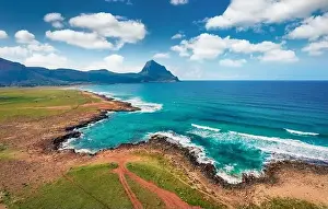 San Vito Prints: View from flying drone. Majestic spring scene of Monte Cofano National Park