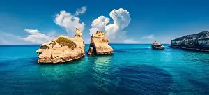 Splendid Prints: View from flying drone. Panoramic summer view of popular scenic spot - Le Due Sorelle