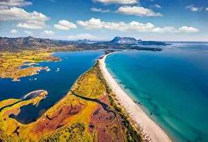 Splendid Prints: View from flying drone. Stunning spring view of La Cinta beach