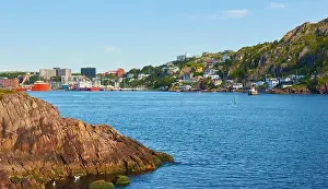 St Johns Prints: View from Fort Amherst across the Narrows (only entrance to St John's harbour)