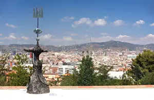 Joan Prints: View from Fundacio Joan Miro, Miro Museum, Montjuic, Barcelona, Catalonia, Spain
