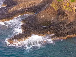 Rocky Beach Prints: View of Ganh Da Dia or Da Dia Reef is a seashore area of uniformly interlocking basalt rock columns located along