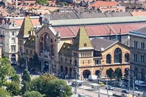 A view of the Great Market Hall in Budapest from above