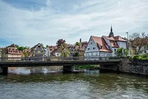 Fachwerk Prints: View of historic old town and Regnitz river in Bamberg, Germany