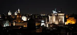 Spotlight Prints: A view from the Janiculum Hill (Gianicolo) in Rome at night