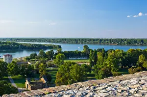 Danube Prints: View from Kalemegdan fortress to confluence of Danube and Sava river, Belgrade