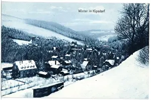 Villages Prints: View of Kipsdorf in winter Kipsdorf. View of Kipsdorf in winter