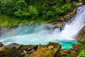 Green River Prints: View of the Krimml Waterfall which is the highest waterfall in Austria