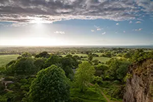 Quarry Prints: The view across the Lancashire countryside towards the Fylde coast from Denham quarry near Chorley