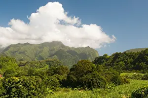 Caldera Prints: View of the landscape looking towards the Cirque de Salazie caldera on the French island of Reunion in the Indian Ocean
