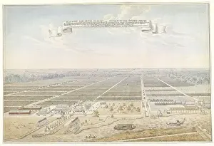 Colonialism Prints: View of the Leeverpoel coffee plantation in Suriname