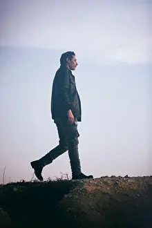Lonesome Prints: Side view full length man walking outdoors