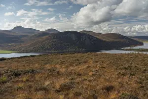 Ridges Prints: A view towards Loch Brora in east Sutherland with the hills Ben Horn and Carrol Rock in the distance