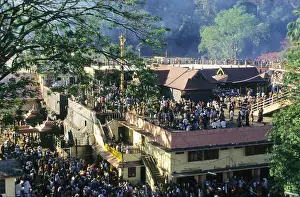 Worshiping Prints: view of lord ayyappa temple in sabarimala, kerala, india