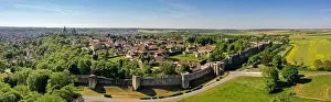 Battlements Prints: view of the medieval city of Provins in Seine et Marne in France which belongs to the unesco world heritage