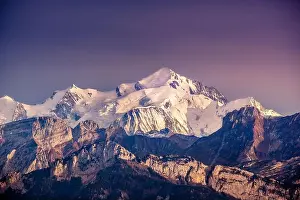 French Alps Prints: View of Mont Blanc summit from Mont Salève, Haute-Savoie, France