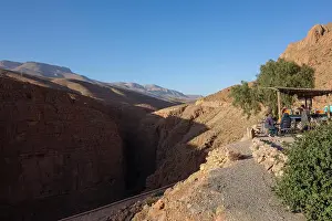 Descent Prints: View on the mountain pass in Dades Gorges, Atlas Mountains, Morocco