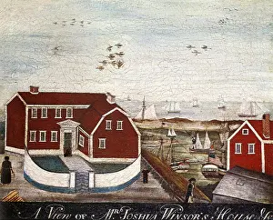 Folk Art Prints: A View of Mr. Joshua Winsor's House