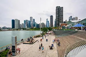 Loop Prints: View of Navy Pier and the skyline of Chicago, Illinois