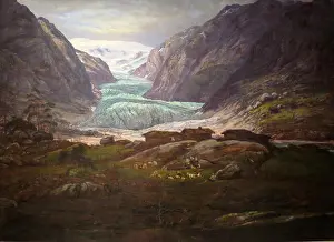 Glaciology Prints: View of Nigardsbreen in Jostedalen 1844