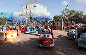 Disney Prints: A view from on-board the Cars Race Rally ride at the Walt Disney Studios