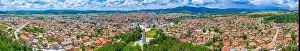 Sredna Gora Prints: View of Panagyurishte town in Bulgaria from the National memorial complex Apriltsi