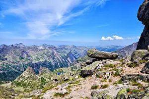 Boulders Prints: View from pass on summer sunny day