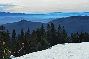 Vermont Prints: Top view from Peak Mansfield to the valley. Vermont, USA