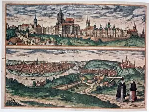 River Danube Prints: View of Prague, c1572, Artist: Joris Hoefnagel