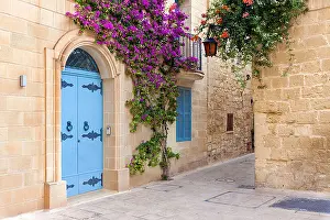 St Paul Prints: A view of a quiet corner in the medieval walled city of Mdina, Malta