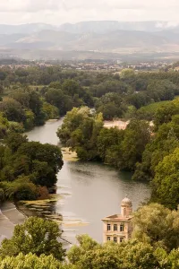 Beziers Prints: A view of the River Orb from the Cathedral Saint Nazaire in Beziers France