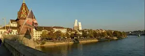 View at river Rhine on Basel in Switzerland