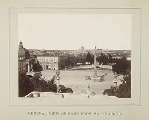 Obelisk Prints: View of Rome from the pincio with Piazza del Popolo