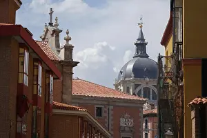 Baroque Style Prints: View over rooftops, showing Cathedral spire, Madrid