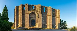 View of Saint Félix de Monceau abbey in Gigean in Hérault in Occitania, France