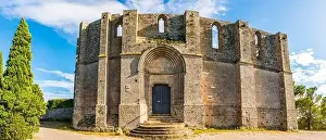 View of Saint Félix de Monceau abbey in Gigean in Hérault in Occitania, France