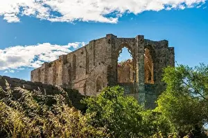 View of Saint Félix de Monceau abbey in Gigean in Hérault in Occitania, France