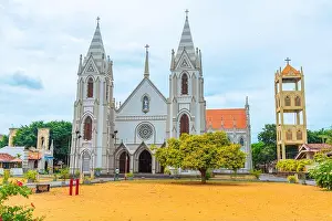 Neo Gothic Prints: View of the Saint Sebastian church in Negombo, Sri Lanka