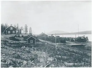 1896 Prints: View of Sandträsk station. On the Line Boden - Gällivare