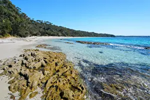 Rocky Coast Prints: View of Scottish Rocks in picturesque Jervis Bay with its turquoise waters
